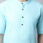 Even Apparels Black Pure Cotton Men's Kurta With Band Collar | Swadesiicart