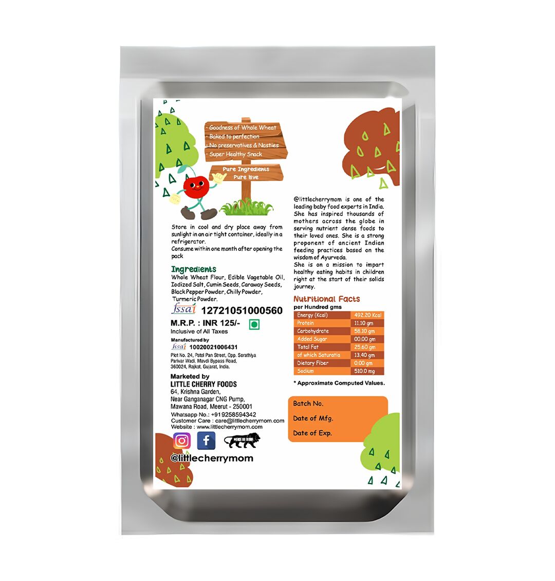 Littlecherrymom Whole Wheat Khakhra Combo | Swadesiicart
