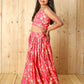 Aayaa Designer Printed Silk Embroidery Kids Lehenga Choli - Pink