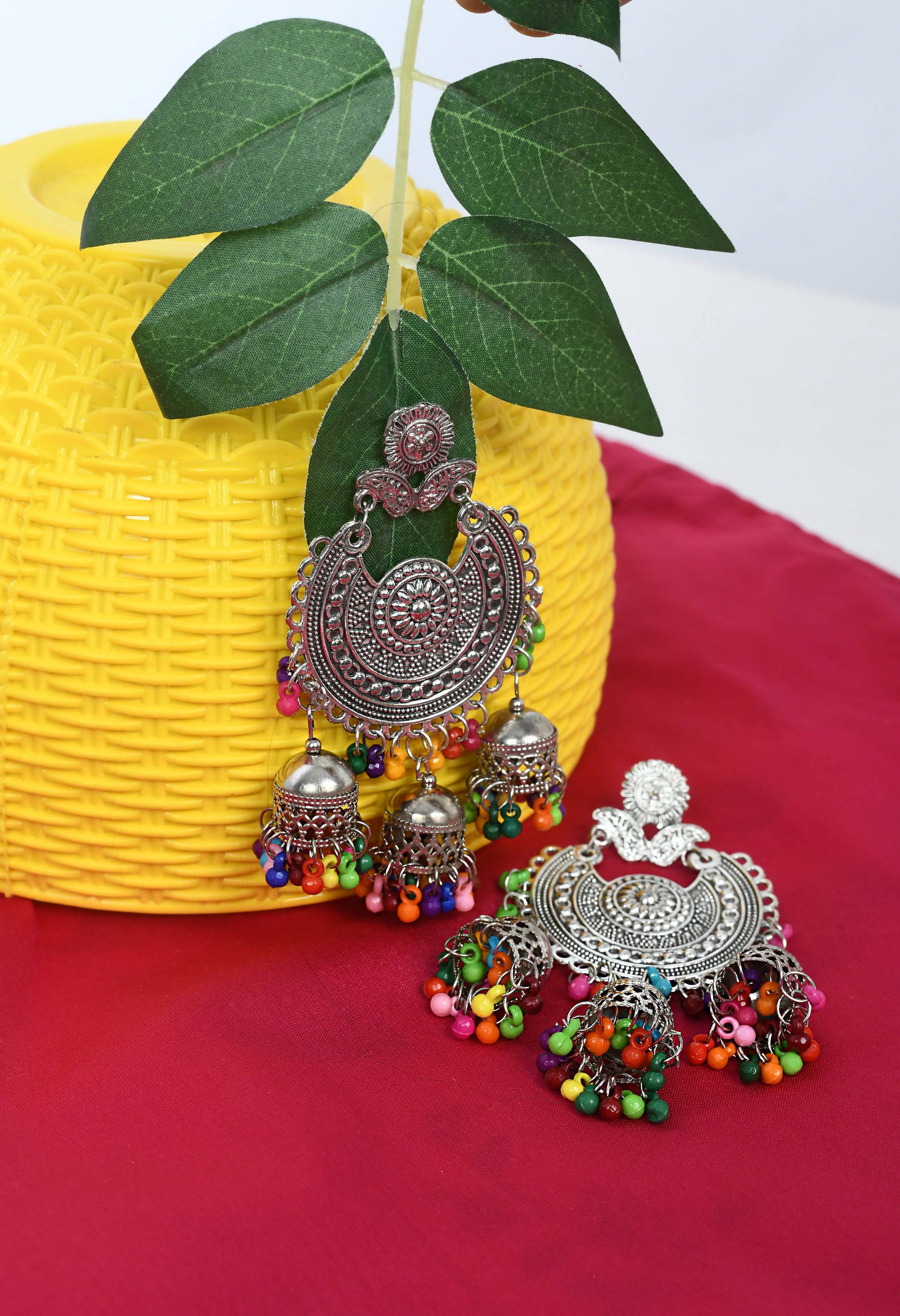 Mominos Fashion Johar Kamal Beautiful Jhumkas With Maang Tikka - Swadesiicart