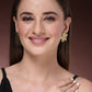 NVR Women's Gold-Polished Floral Shape Stud Earrings | Swadesiicart