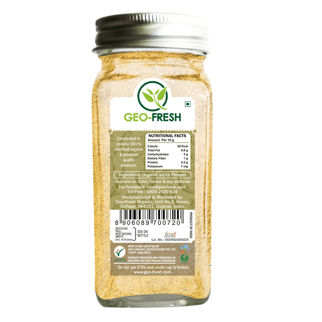 Geo-Fresh Organic White Pepper Powder - Swadesiicart