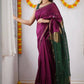DEIANA'S Beautiful Designer Golden zari Soft Cotton Saree - Wine - Swadesiicart