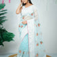 Vamsee Sambhuti Sea Green Organza Saree - Swadesiicart