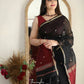 DEIANA'S Beautiful Designer Golden zari Soft Cotton Saree - Navy Blue - Swadesiicart