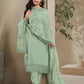 Anaita Green Heavy Natural Crepe Stitched Suit with Embroidery & Zarkhan Work