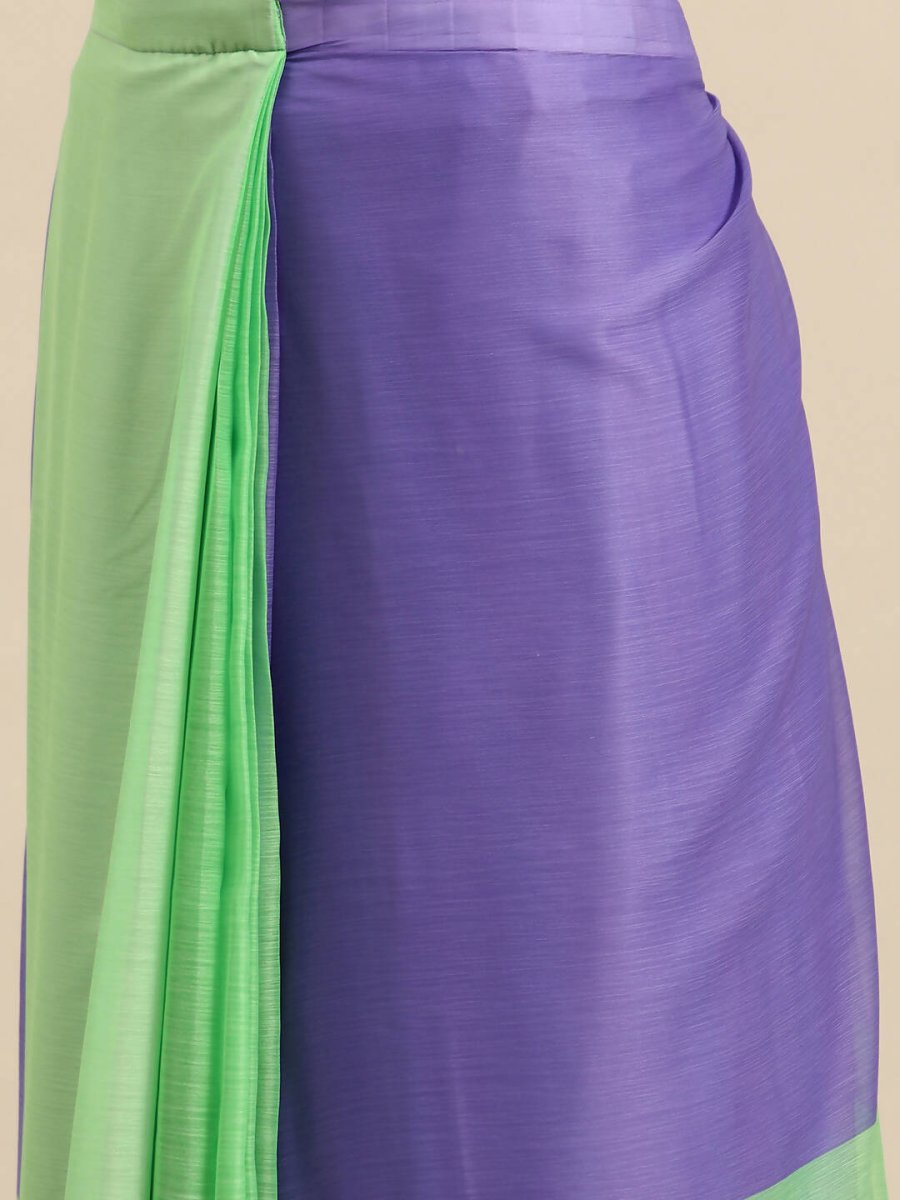 Ahalyaa Women's Traditional Semi Stitch Saree - Fluorescent Green | Swadesiicart