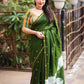 Mehndi Chanderi Cotton Block Print Saree with Unstitched Blouse - Hiral Fashion | Swadesiicart