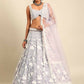 House of Panchhi Mauve Chinon Sequins and Zarkan embroidery Lehenga choli & Dupatta | Swadesiicart