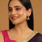 Nuyug 22K Gold Plated Pearl 7 Colored Stone Studded Contemporary Shaped Pink Mini Jhumkas | Swadesiicart