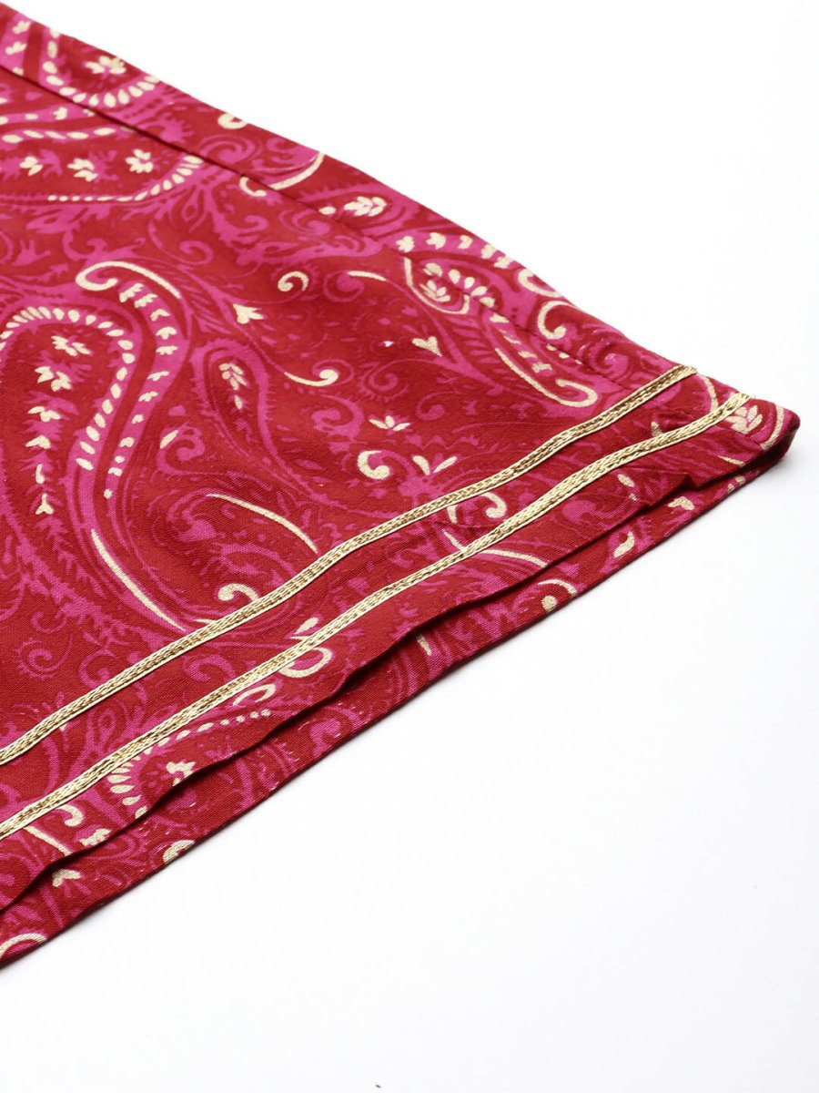 Ahalyaa Women's Traditional wear Kurta Set - Red | Swadesiicart
