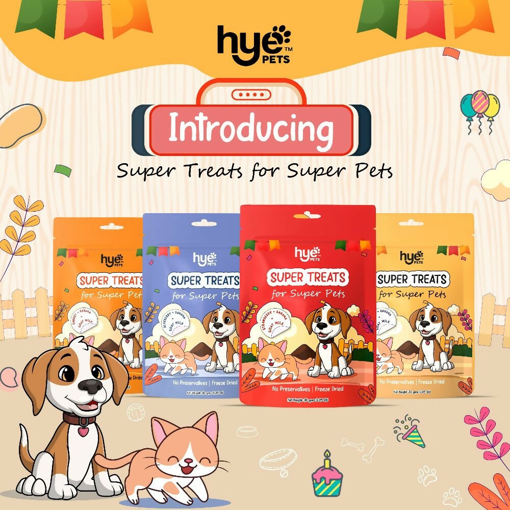 Hye Pets Super Treats For Super Pets – Freeze Dried Treats Made With Goat Milk, Strawberry & Banana - Swadesiicart