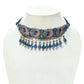 Mominos Fashion Johar Kamal Oxidised Silver-Plated Brass Finish Peacock Wings Choker For Women | Swadesiicart