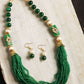 Mominos Fashion Johar Kamal Women's Green Beads Pearls Gold-Polished Jewellery Set | Swadesiicart