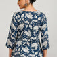 Aavyora Women's Navy Blue & White Floral Printed Tunic