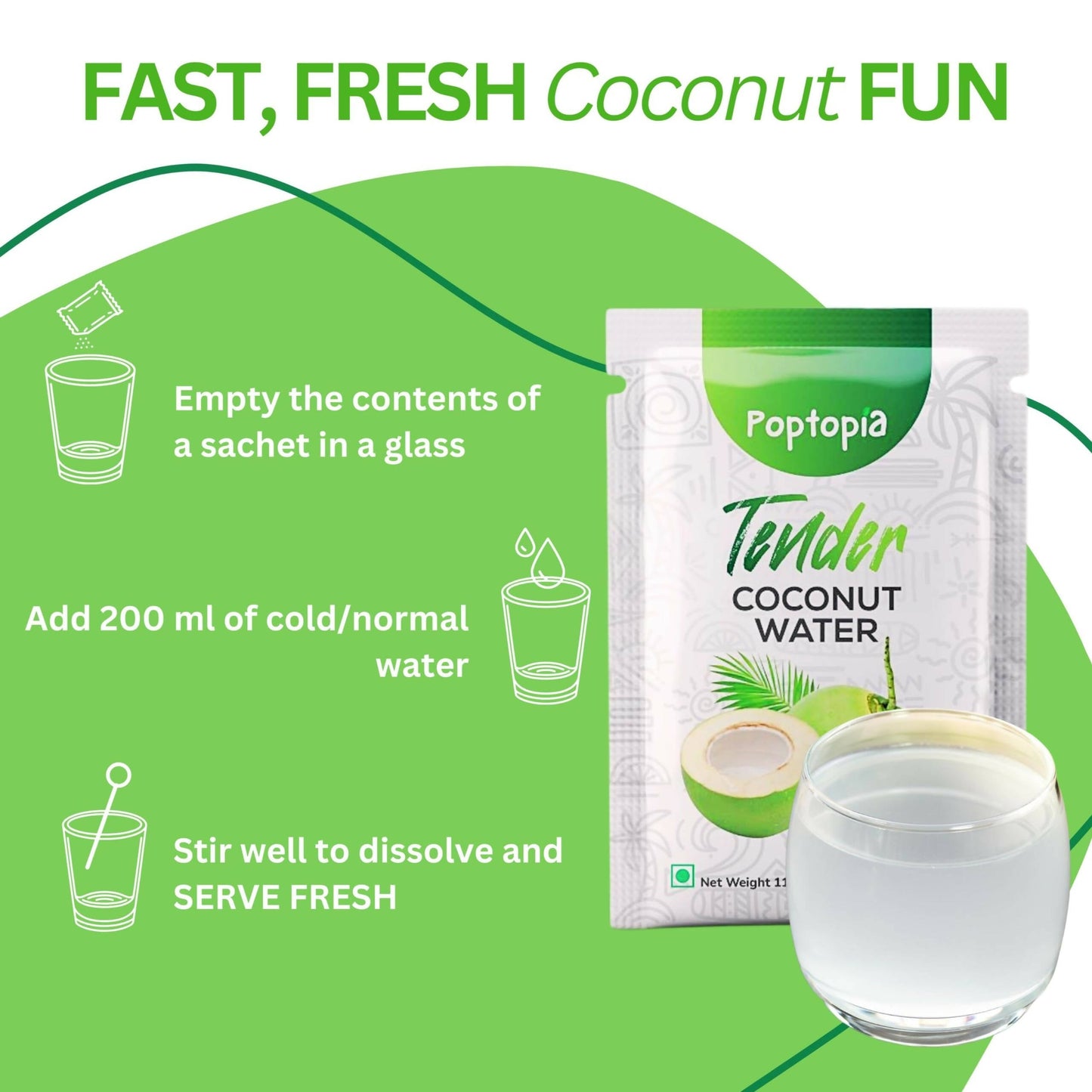 Poptopia Tender Coconut Water Powder | Swadesiicart