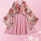 Ahalyaa Pink Poly Silk A-Line Girl's Kurta | Swadesiicart