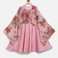 Ahalyaa Pink Poly Silk A-Line Girl's Kurta | Swadesiicart