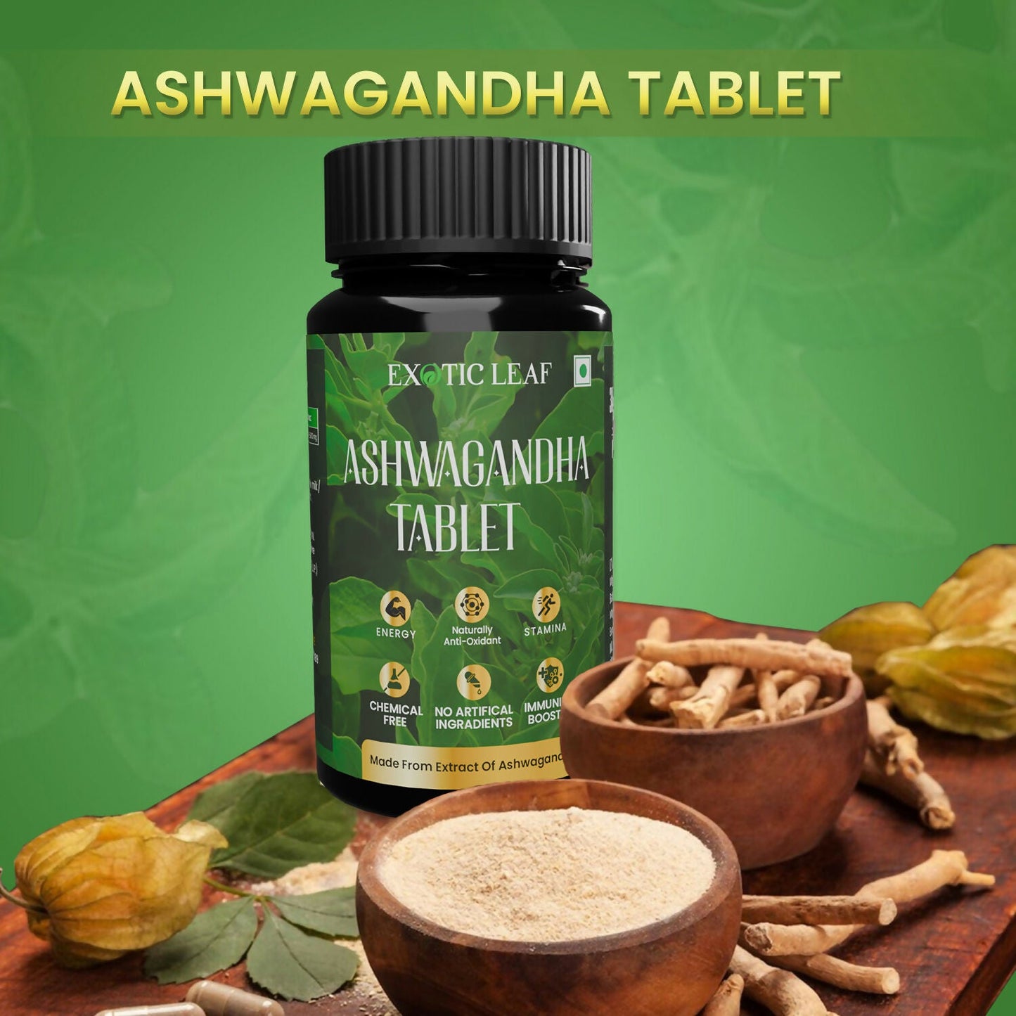 Exotic Leaf Ashwagandha Tablets - Swadesiicart