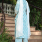 Juniper Women's Skyblue Printed Straight Kurta Sets | Swadesiicart