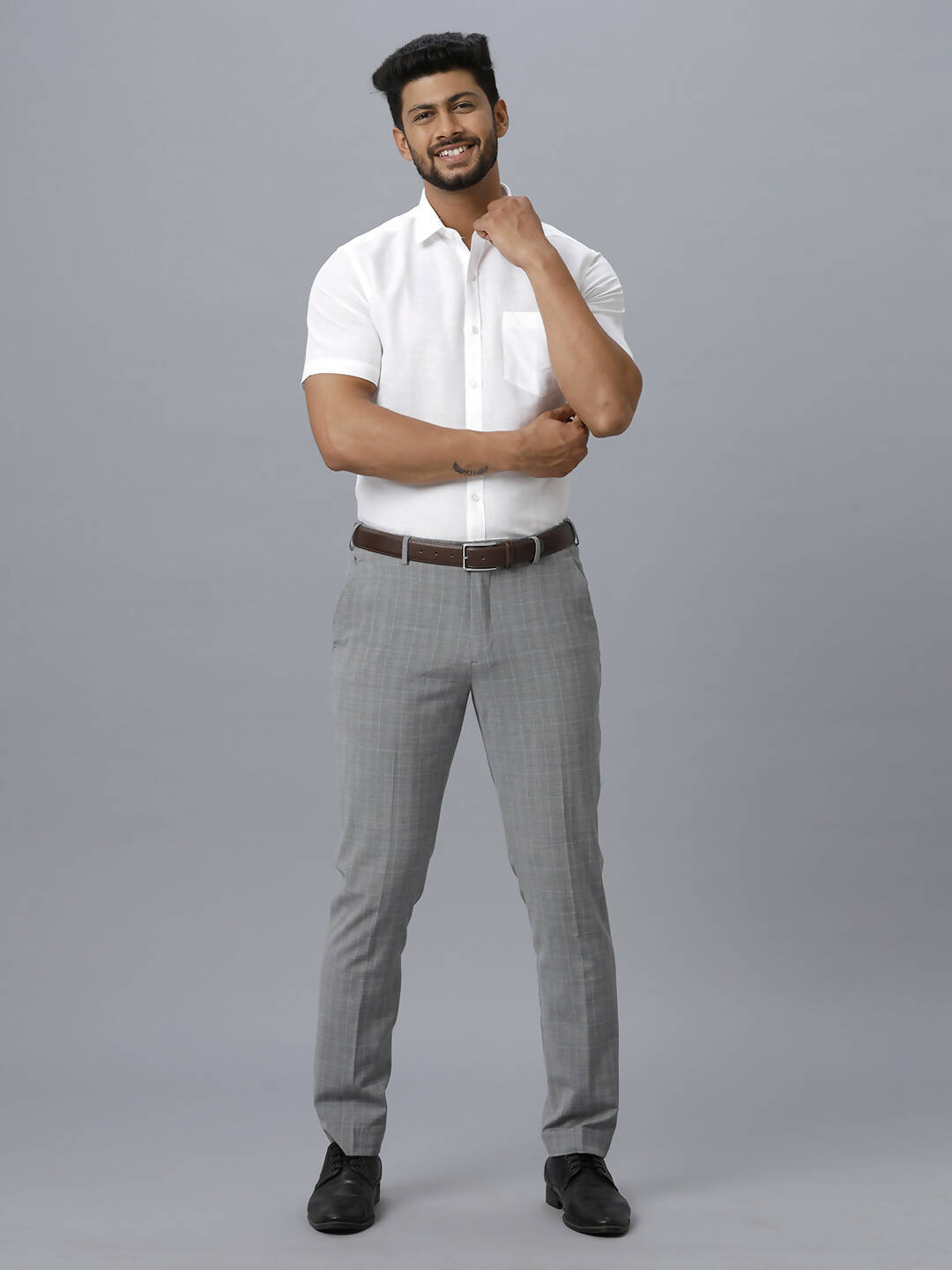 Ramraj Cotton Mens Half Sleeve Formal 100 % Cotton White Shirt | Swadesiicart