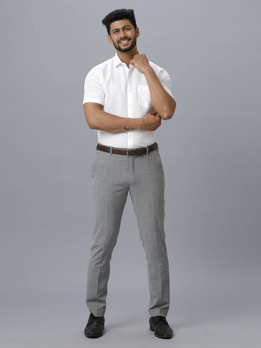 Ramraj Cotton Mens Half Sleeve Formal 100 % Cotton White Shirt | Swadesiicart