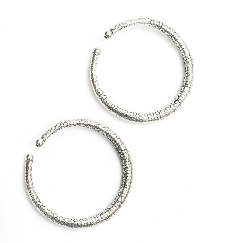 Mominos Fashion Kamal Johar Oxidised Silver Plain Kadiyam Anklets | Swadesiicart