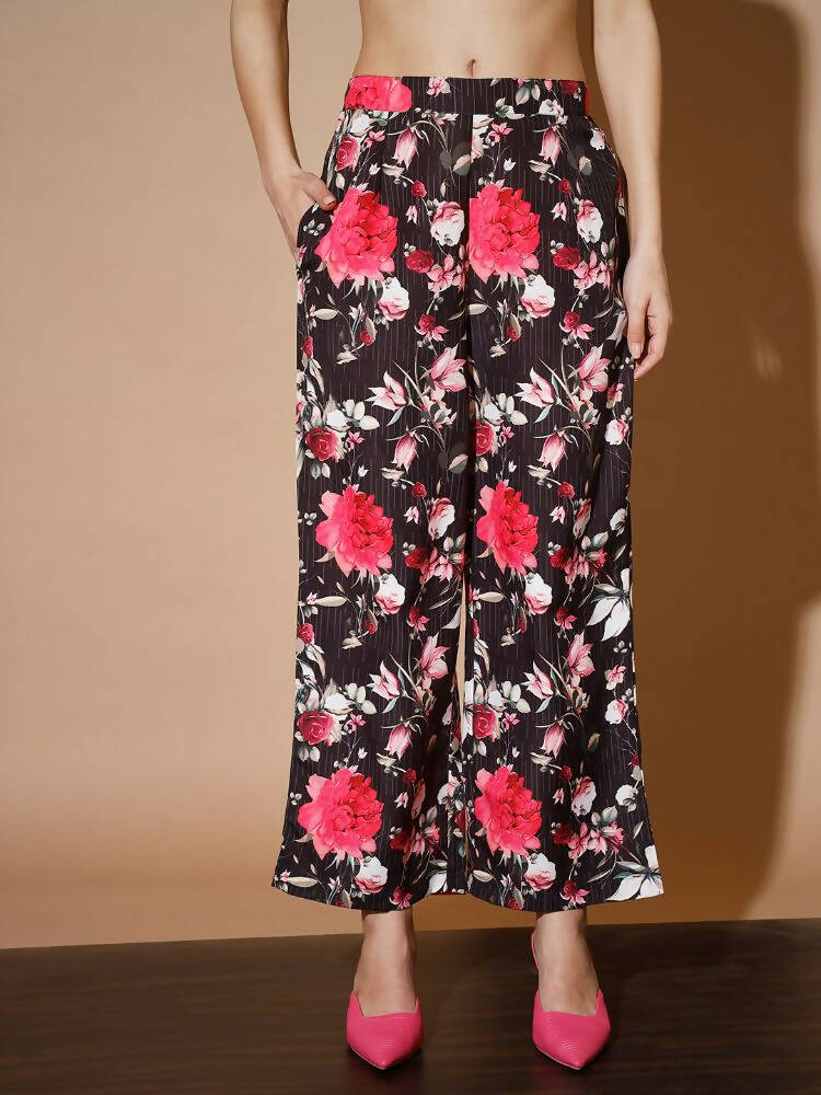 Myshka Women Black Printed Co-Ords - Swadesiicart