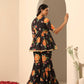 Pomcha Jaipur Black Gul Narangi Sharara Set | Swadesiicart