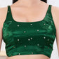 Joban Fashion Bottle-Green Gajji Silk Sleeveless Back Open Blouse - Swadesiicart