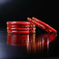 Afast Designer Fancy Party Bangle/ Kada Set, Red, Glass, Pack Of 8 - Swadesiicart