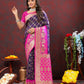 Lorenvalley Fashion Purple & Magenta Patola Silk Woven Design Meenakari Weaving Saree - Swadesiicart