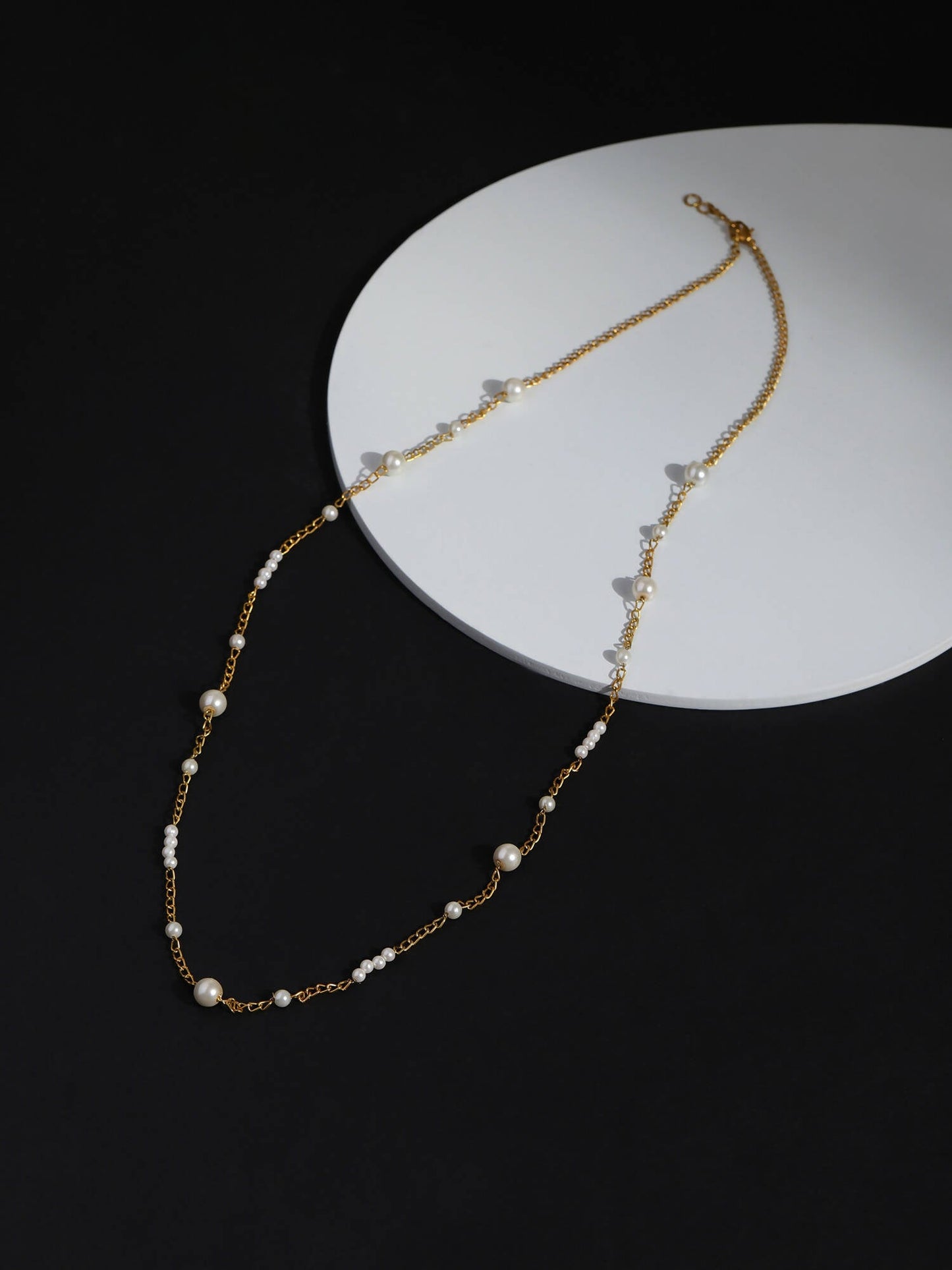 Gold-Toned White Brass Gold-Polished Necklace - Ruby Raang | Swadesiicart