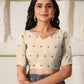 Shree Shyam Fashion Linen Cotton Black & Cream Saree