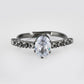 VOJ white CZ-detail Stainless Steel Cubic Zirconia Rhodium Plated Adjustable Finger Ring | Swadesiicart
