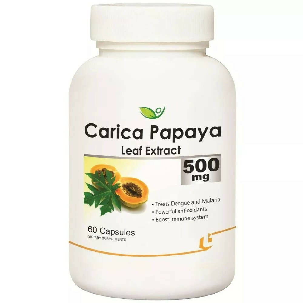 Biotrex Carica Papaya Leaf Extract 500mg Capsules | Swadesiicart