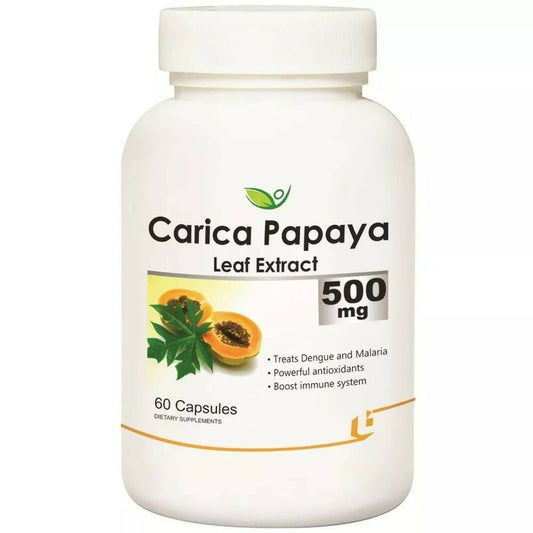 Biotrex Carica Papaya Leaf Extract 500mg Capsules | Swadesiicart