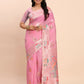 Shree Shyam Fashion Linen Cotton Pink Saree