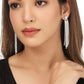 NVR Women Silver Toned Contemporary Drop Earrings | Swadesiicart