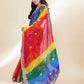 Blue Georgette Bandhani Printed,Embroidery Work Saree - Bandhan