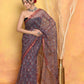Very Much Indian Pure Kota Cotton Handblock Printed Saree - Grey | Swadesiicart