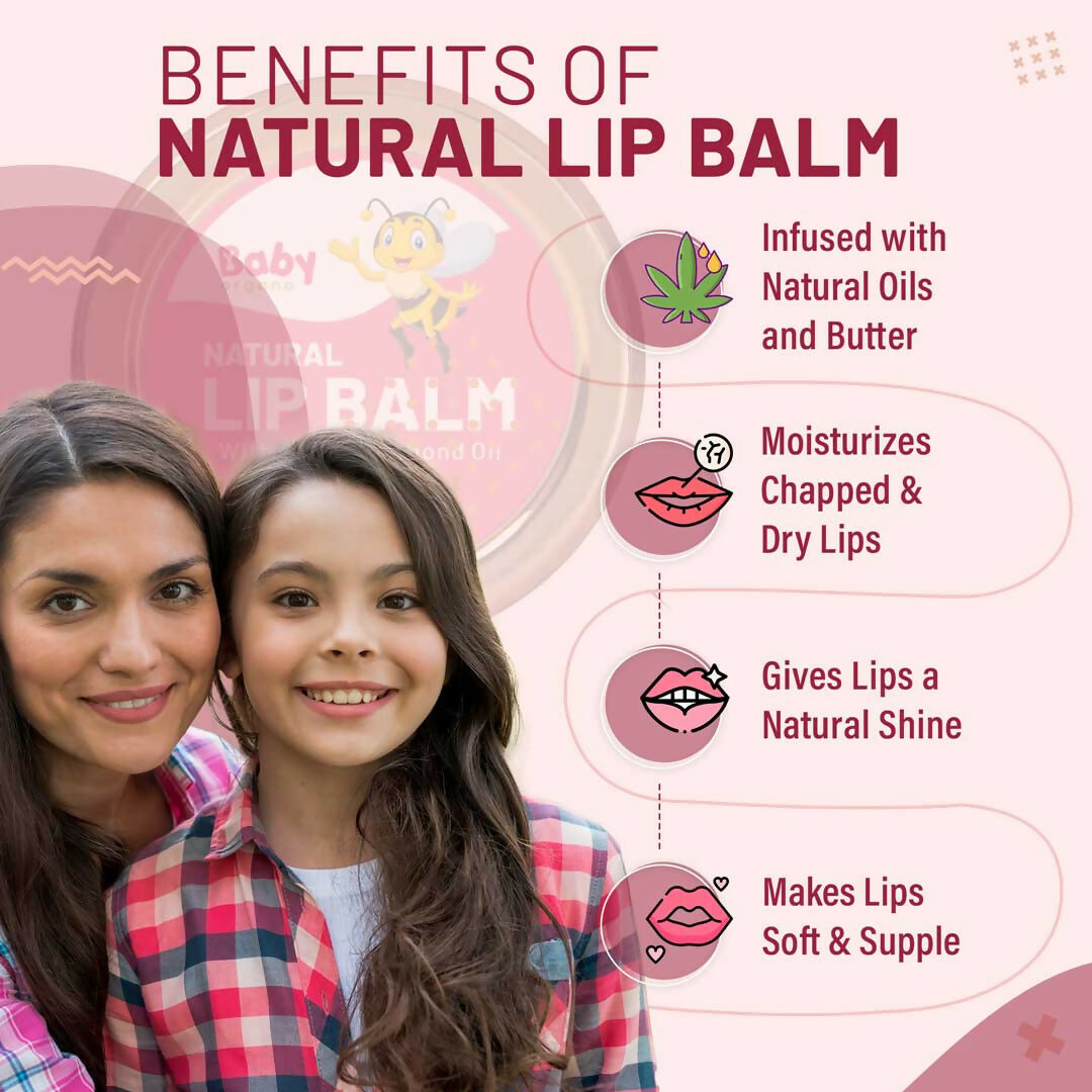 Babyorgano Natural Lip Balm - Strawberry Flavor - Swadesiicart