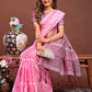 Shree Shyam Fashion Anaya Pink Linen Cotton Saree