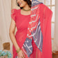 Aafreen Partywear Designer Pink Georgette Fancy Saree
