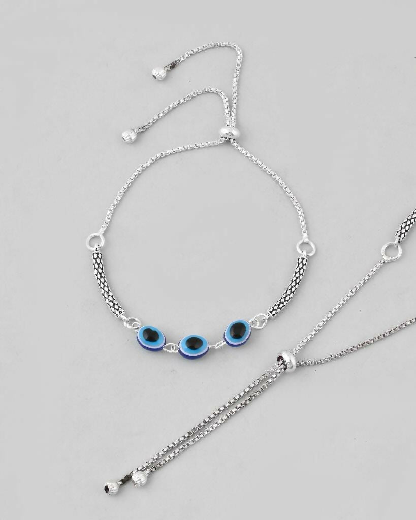 VOJ Set of 2 Traditional Evil Eye Designer Anklet - Swadesiicart