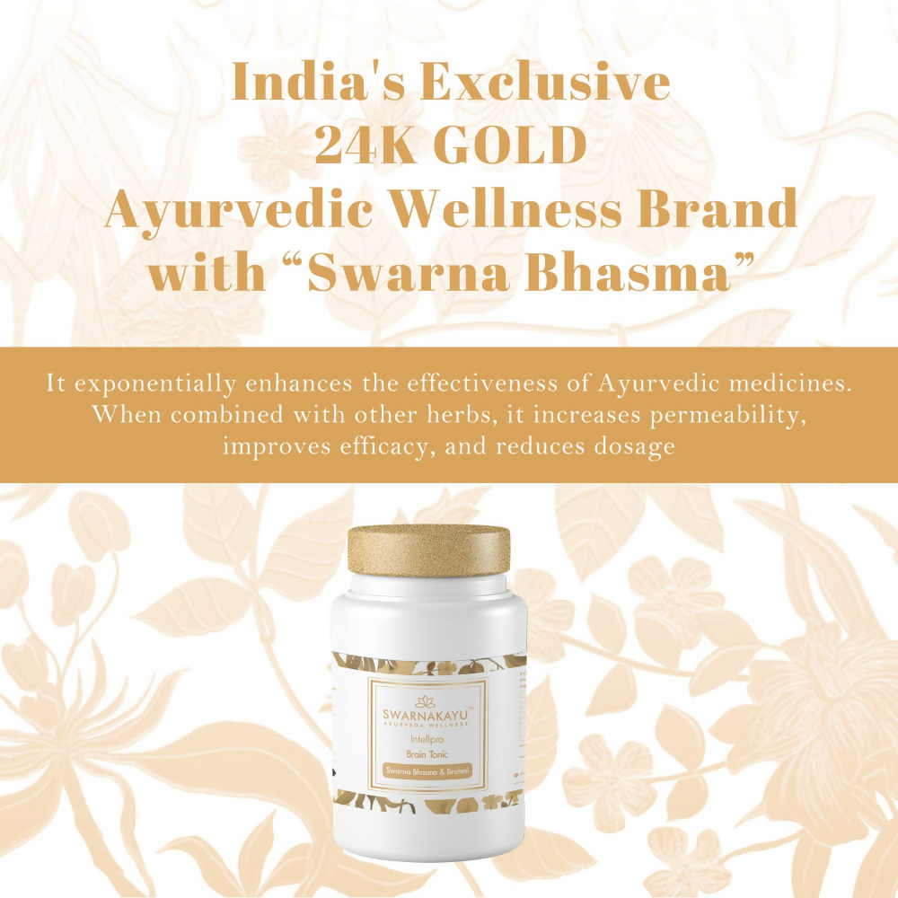 Swarnakayu Intellpro Brain Tonic Tablets With Swarna Bhasma & Brahmi - Swadesiicart