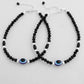 VOJ Set of 2 Evil Eye Black Beads Adjustable Anklet - Swadesiicart