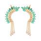 Nuyug 22K Gold Plated Faux Emerald Studded Contemporary Ear Cuff Earrings | Swadesiicart