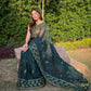 Vamsee Green Organza Saree - Swadesiicart