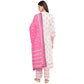 NOZ2TOZ Women White cotton kurta With palazzo & Dupatta (3 Pc Set) - Swadesiicart